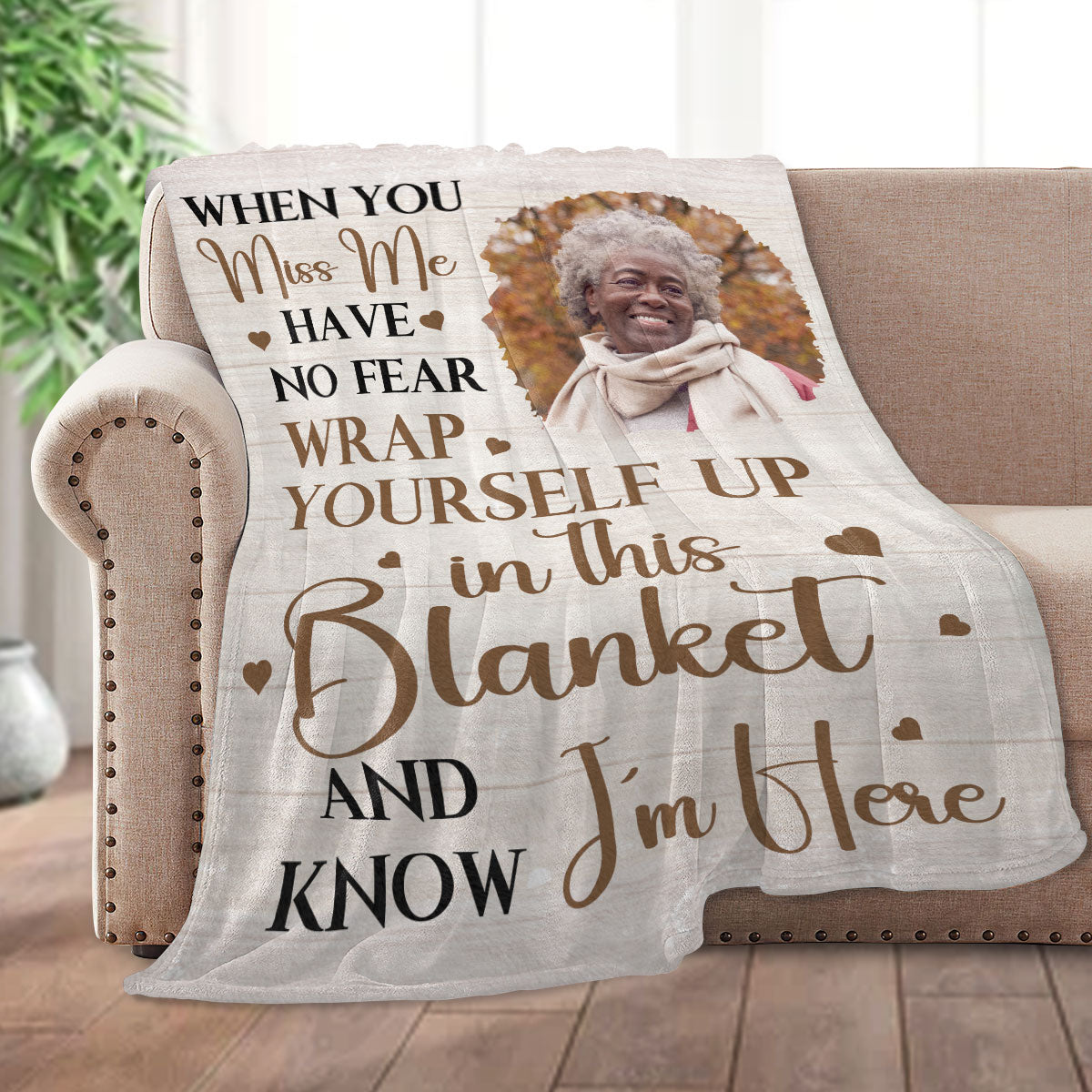 When You Miss Me Have No Fear - Personalized Fleece Blanket