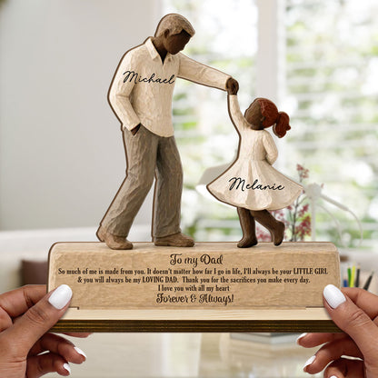 I Will Always Be Your Little Girl Father & Daughter Dancing 2D Flat Printed  - Personalized 2-Layer Wood Plaque With Flat Base