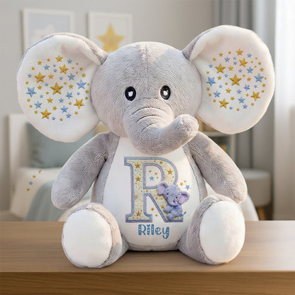 Cute Elephant Alphabet Name - Personalized Stuffed Elephant