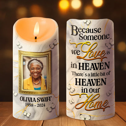 Because Someone We Love Is In Heaven - Personalized Flameless LED Candle