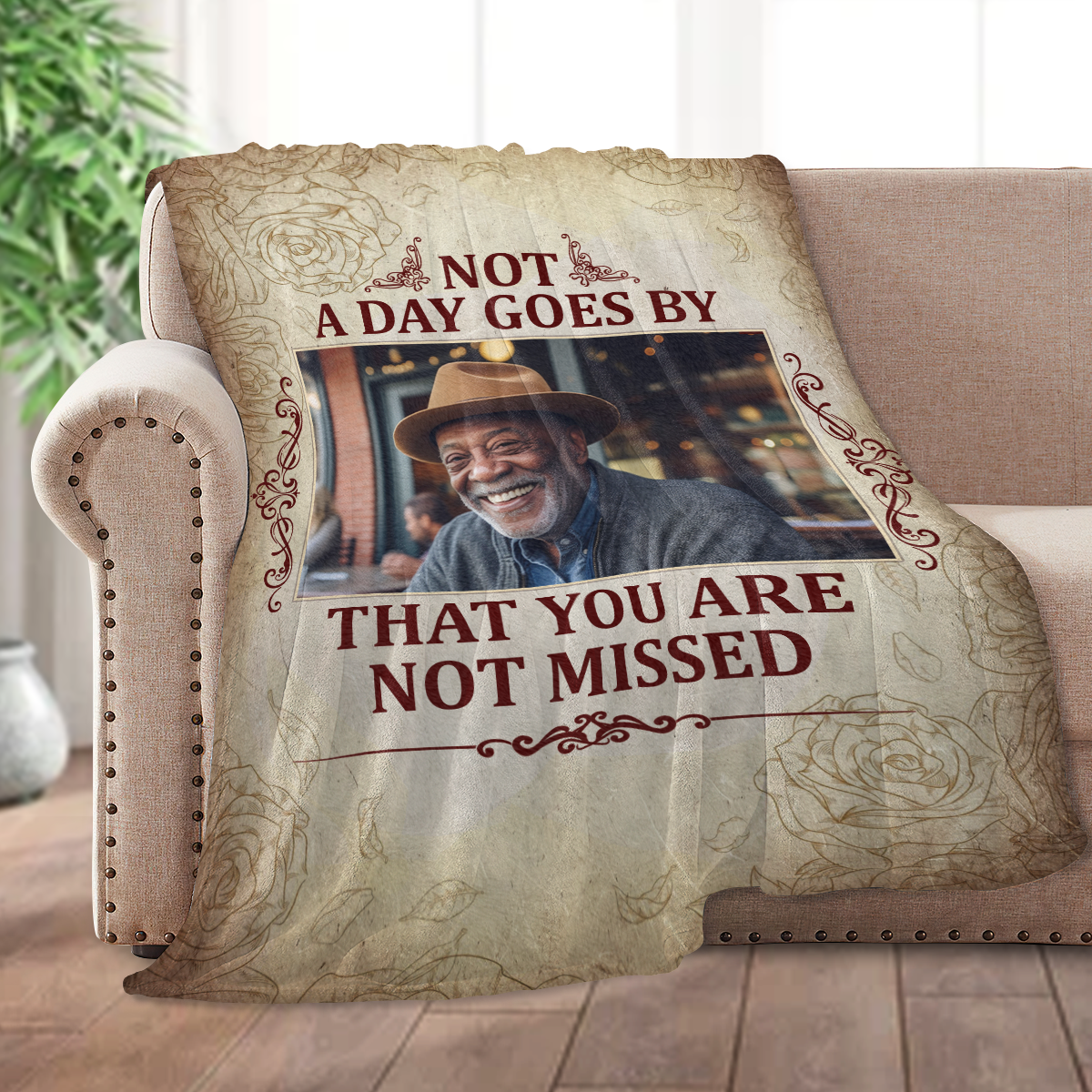 Not A Day Goes By That You Are Not Missed - Personalized Fleece Blanket