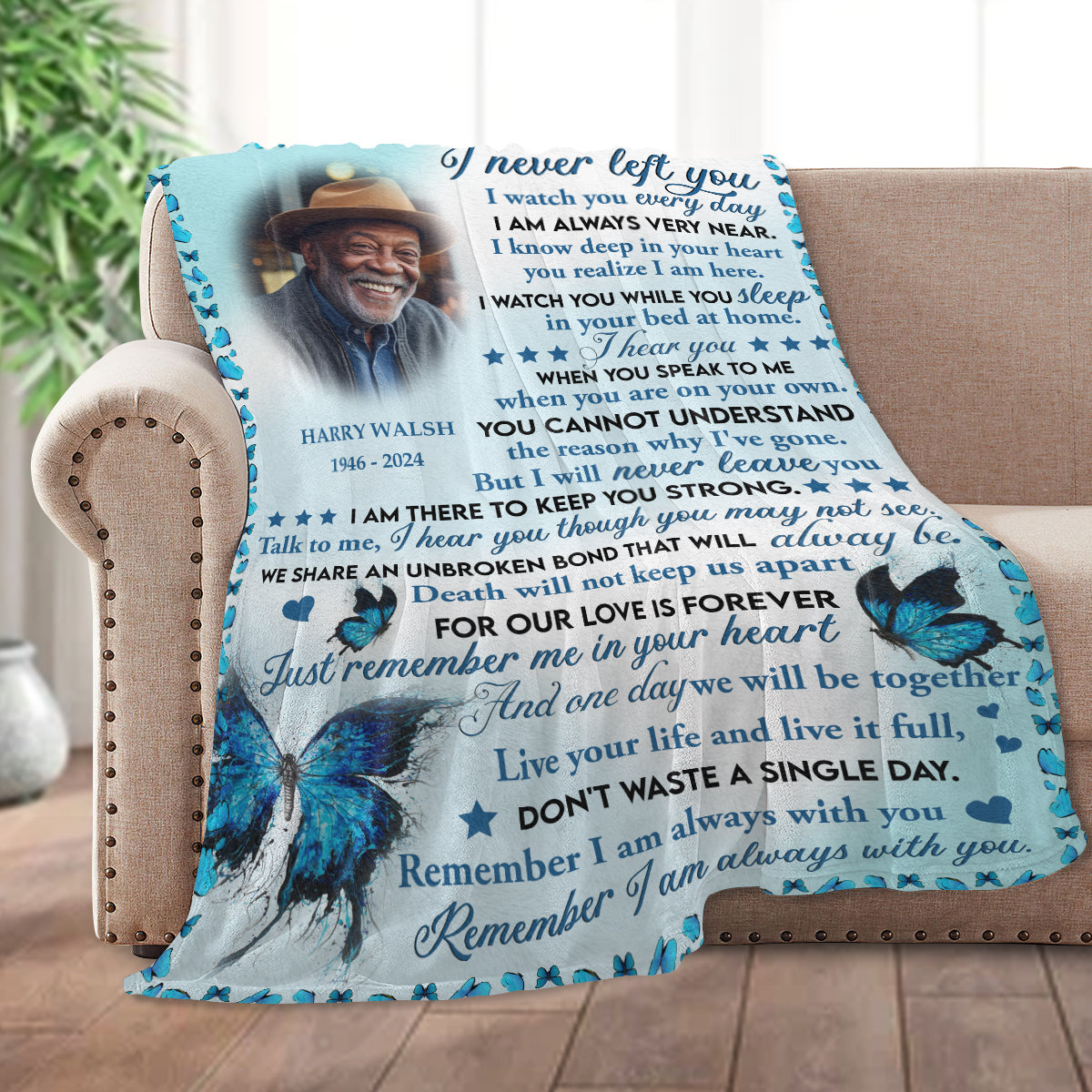 I Will Never Leave You - Personalized Fleece Blanket