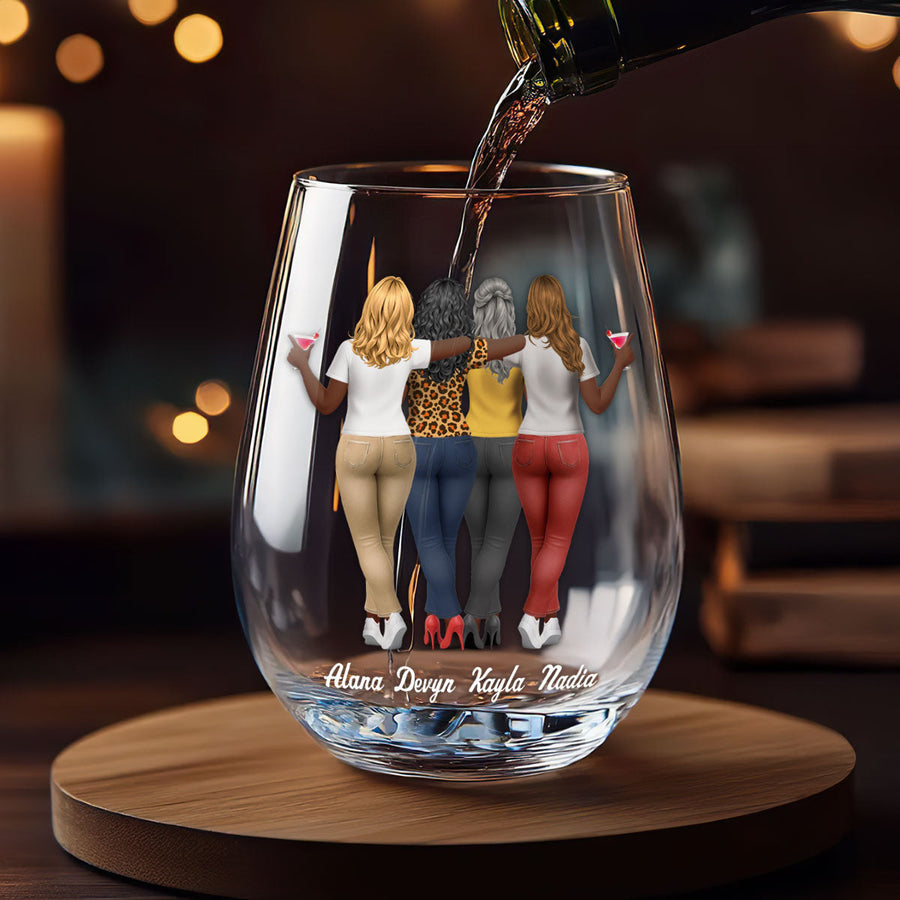 Three personalized Queen glasses for August, September and October