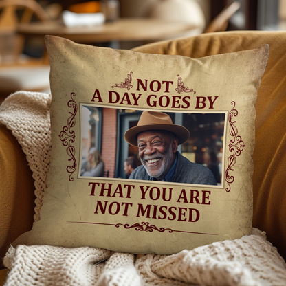 Not A Day Goes By That You Are Not Missed - Personalized Crystal Velvet Pillow