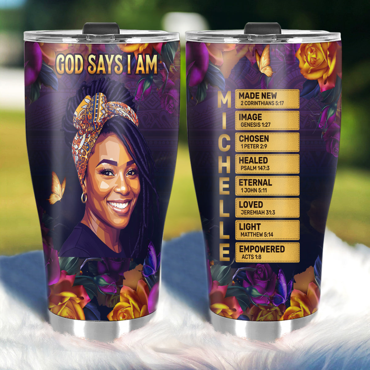 God Says I Am - Personalized Stainless Steel Tumbler