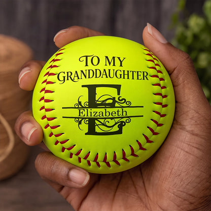 To My Granddaughter Never Forget How Much I Love You - Personalized Softball