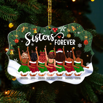 Sisters Forever - Personalized 1-Side Acrylic Ornament