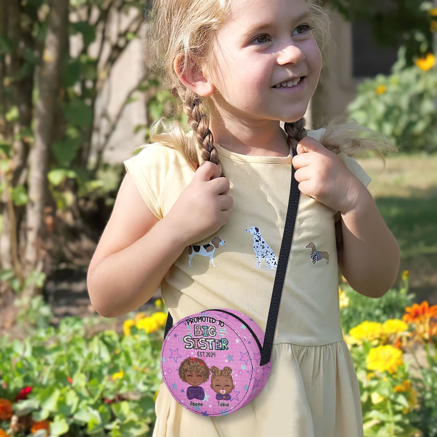 Promoted To Big Sister - Personalized Kid Round Purse SBCRBLM1709D