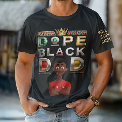 Dope Black Dad - Personalized All-Over-Print T-Shirt