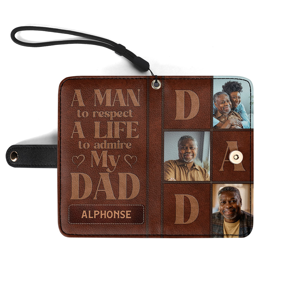 My Dad A Man To Respect - Personalized Wallet Case SBWACLM1882TA