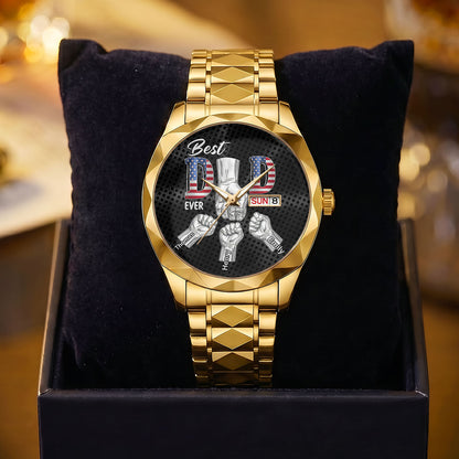 Best Dad Ever - Personalized Men's Wrist Watch