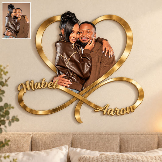Love You Infinite Bedroom Decoration - Personalized Custom Shaped Metal Sign