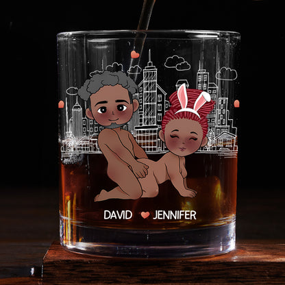 I Never Want To Stop Making Memories With You - Personalized Round Whiskey Glass