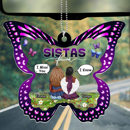 Sistas Forever I Miss You - Personalized 1-Side Car Acrylic Hanging Ornament