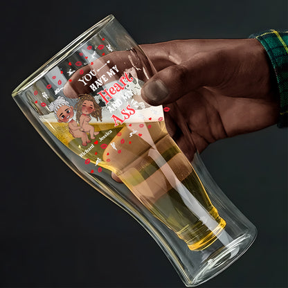 You Have My Heart - Personalized Inverted Beer Glass