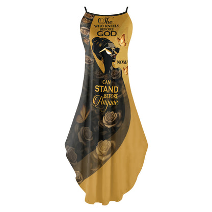 She Who Kneels Before God Can Stand Before Anyone - Personalized Maxi Dress