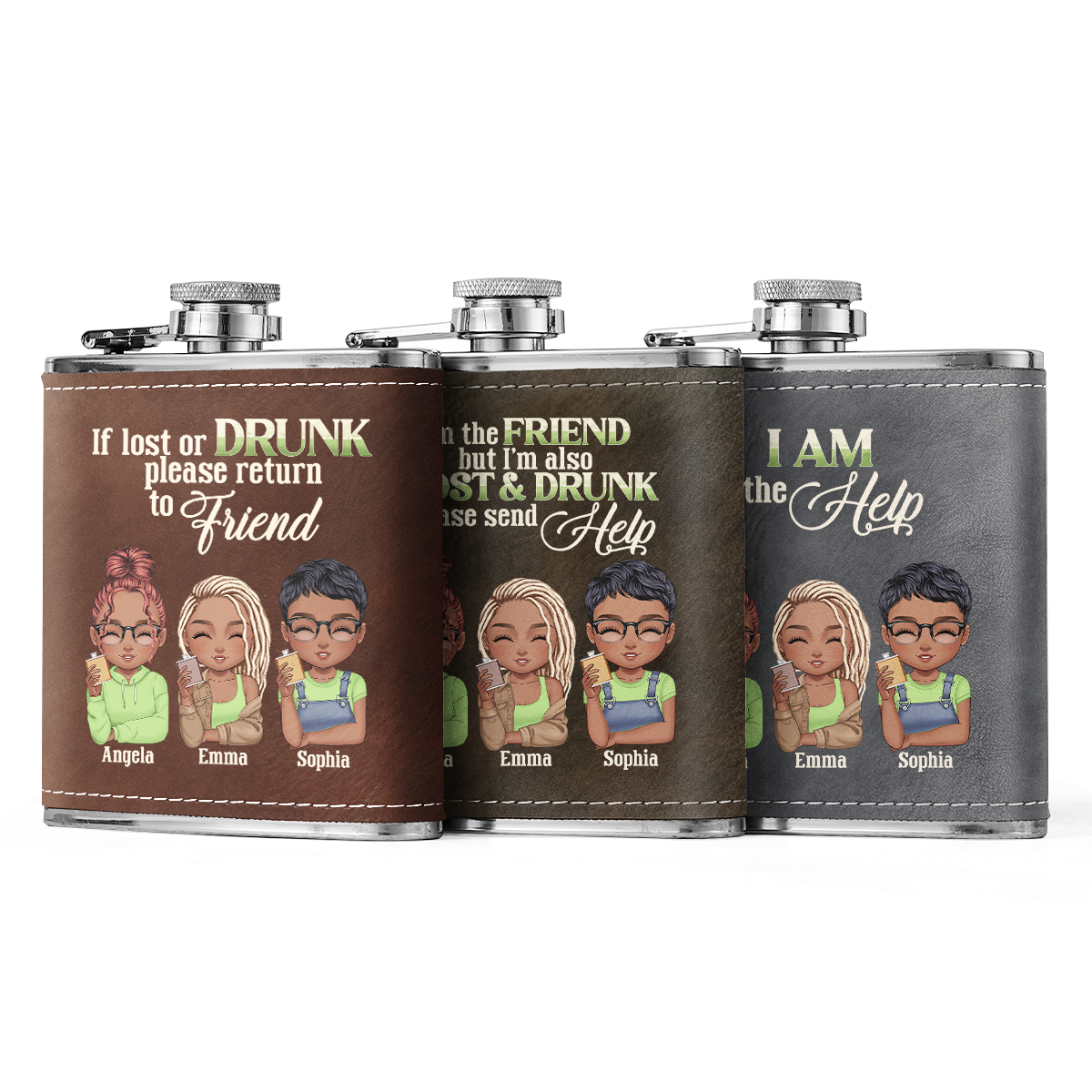 If Lost Or Drunk Please Return To Friend - Personalized Leather Flask SBLFLALM2692M