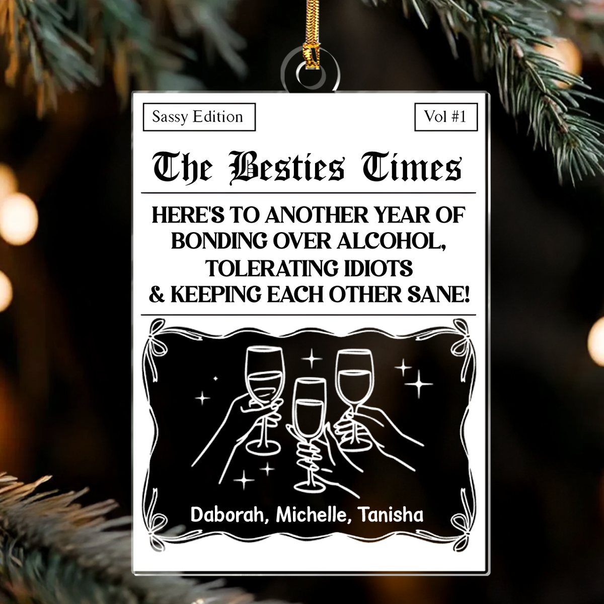 Here's To Another Year Of Us - Personalized 1-Layer Acrylic Ornament