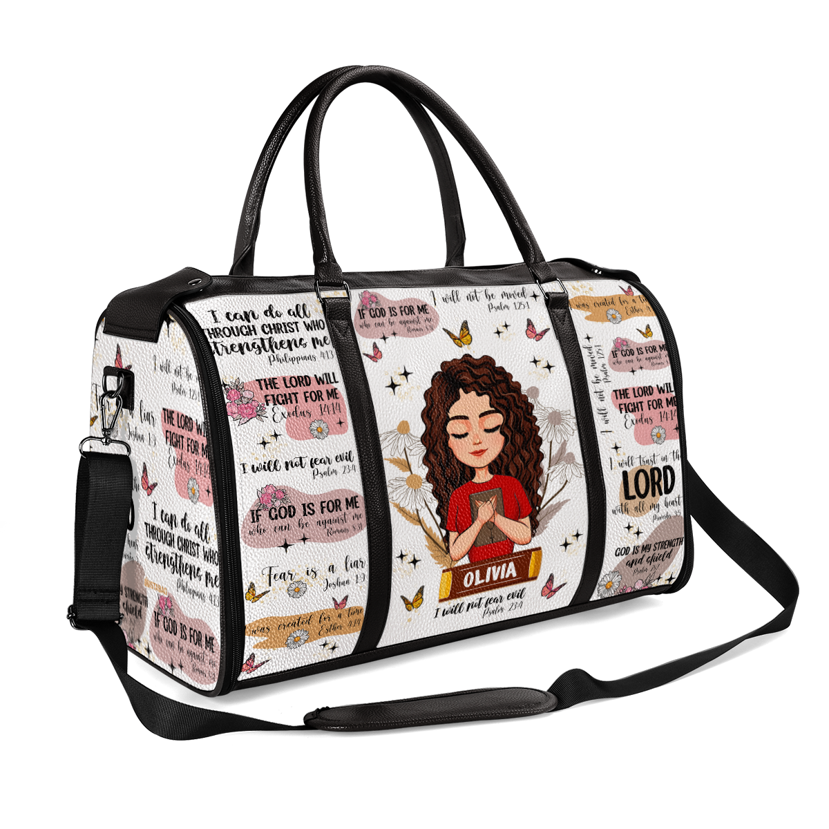 I Will Trust In The Lord - Personalized Leather Duffle Bag SBDFLHA1208D