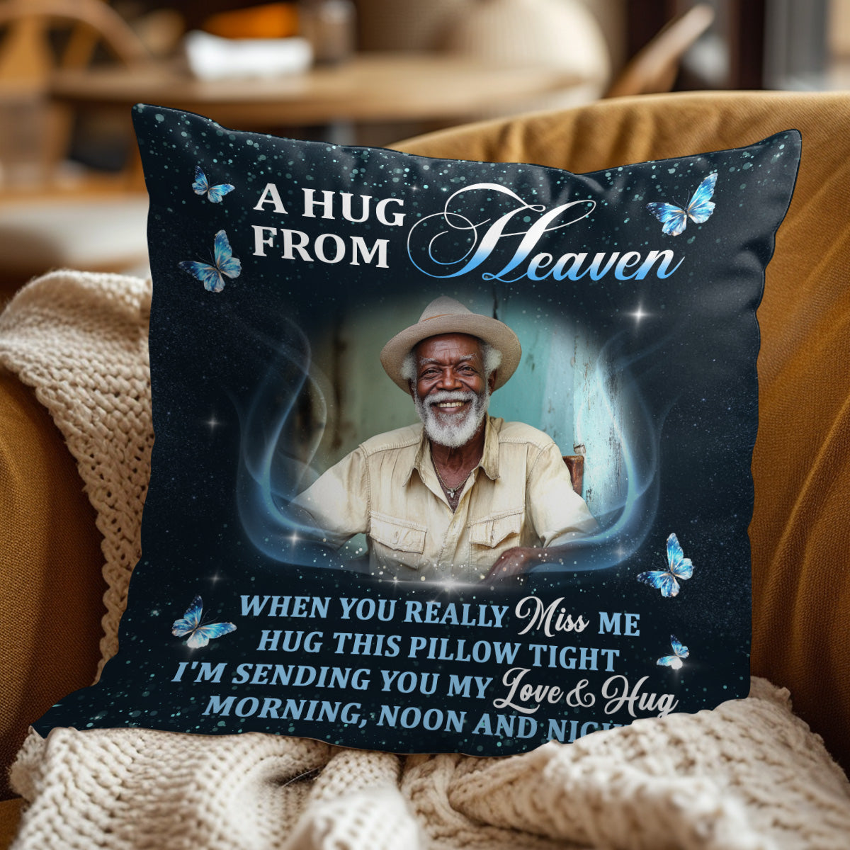 I Am Sending You My Love And Hug Morning Noon And Night - Personalized Pillow