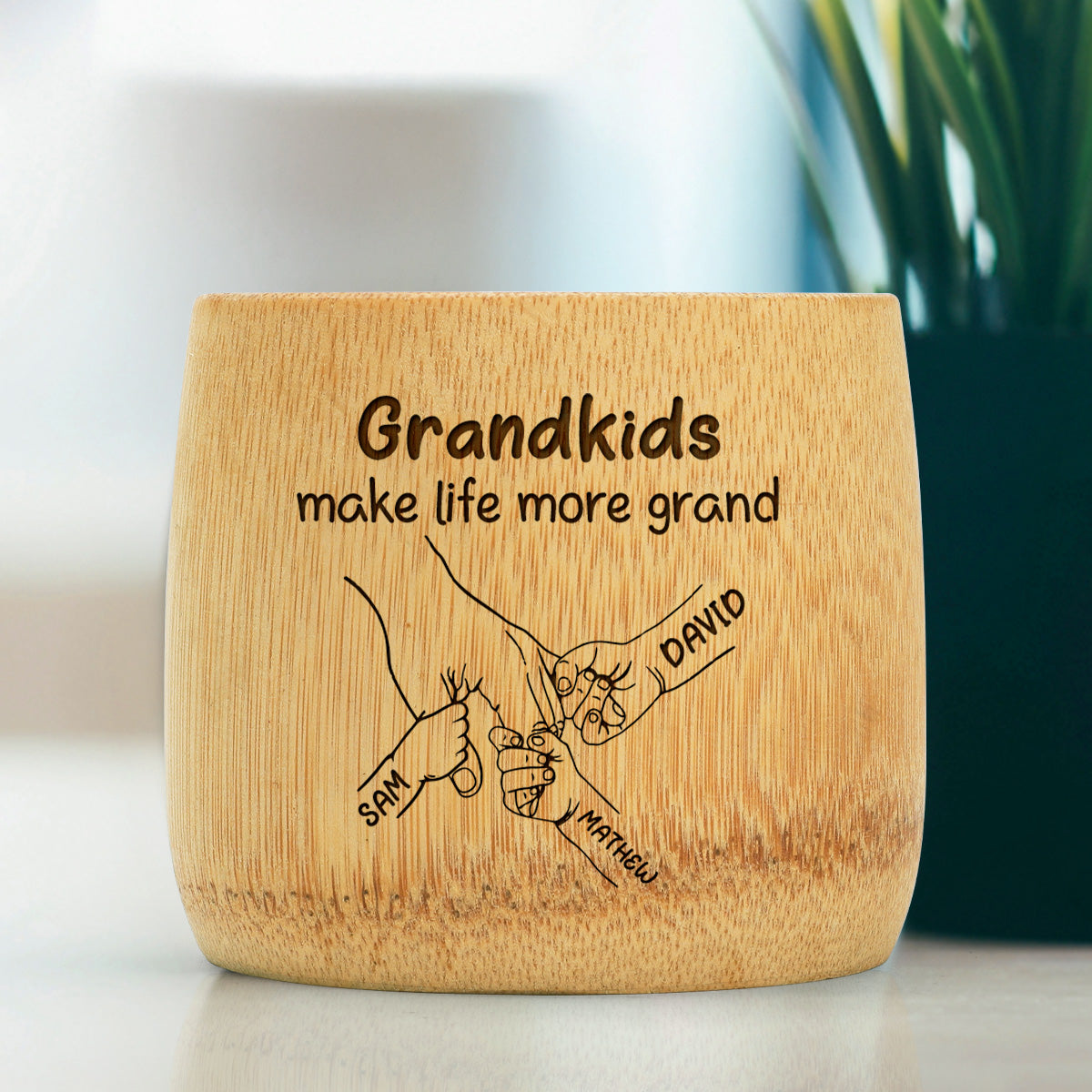 Grandkids Make Life More Grand - Personalized Bamboo Cup