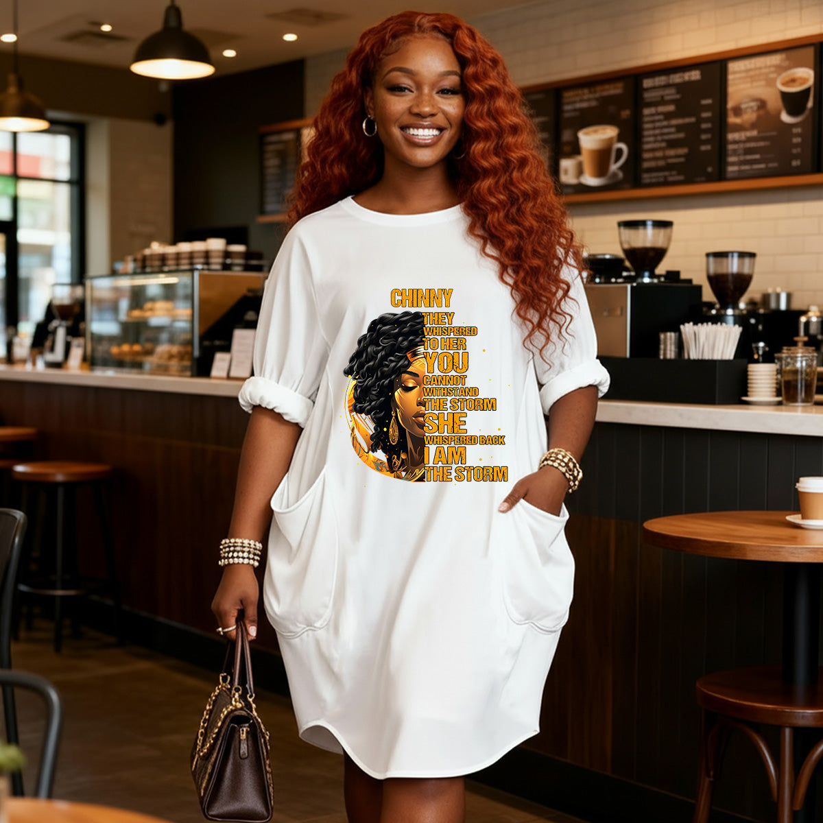 Loose Pocket Oversize T-Shirt Dress – Sistabag
