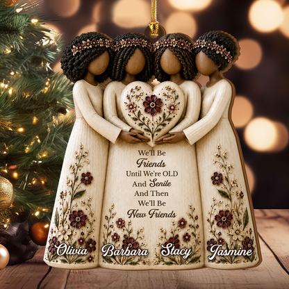 Always Connected By Heart - Personalized Wood Ornament Cutout & Print 1 Side