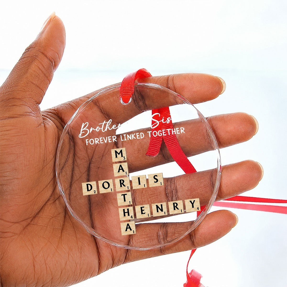Family Roots Keep Us Together - Personalized Round Shaped Glass Ornament