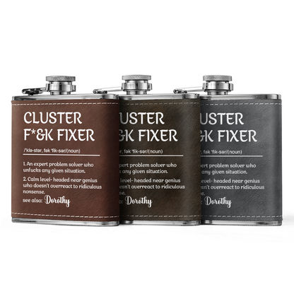 Cluster Fixer - Personalized Leather Flask