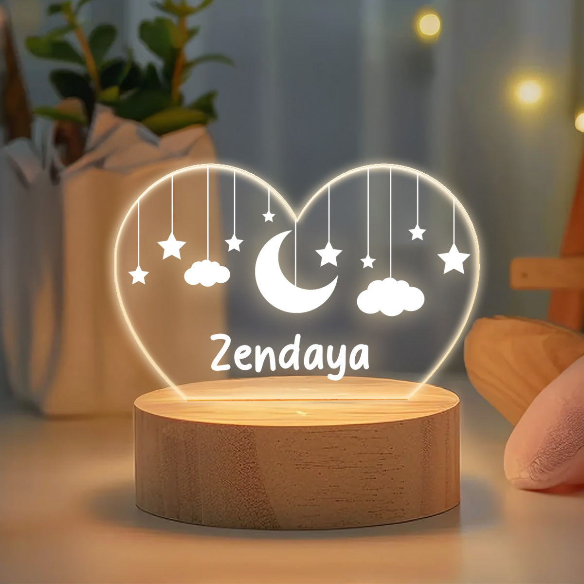 Goodnight My Baby - Personalized Round Base LED Night Light