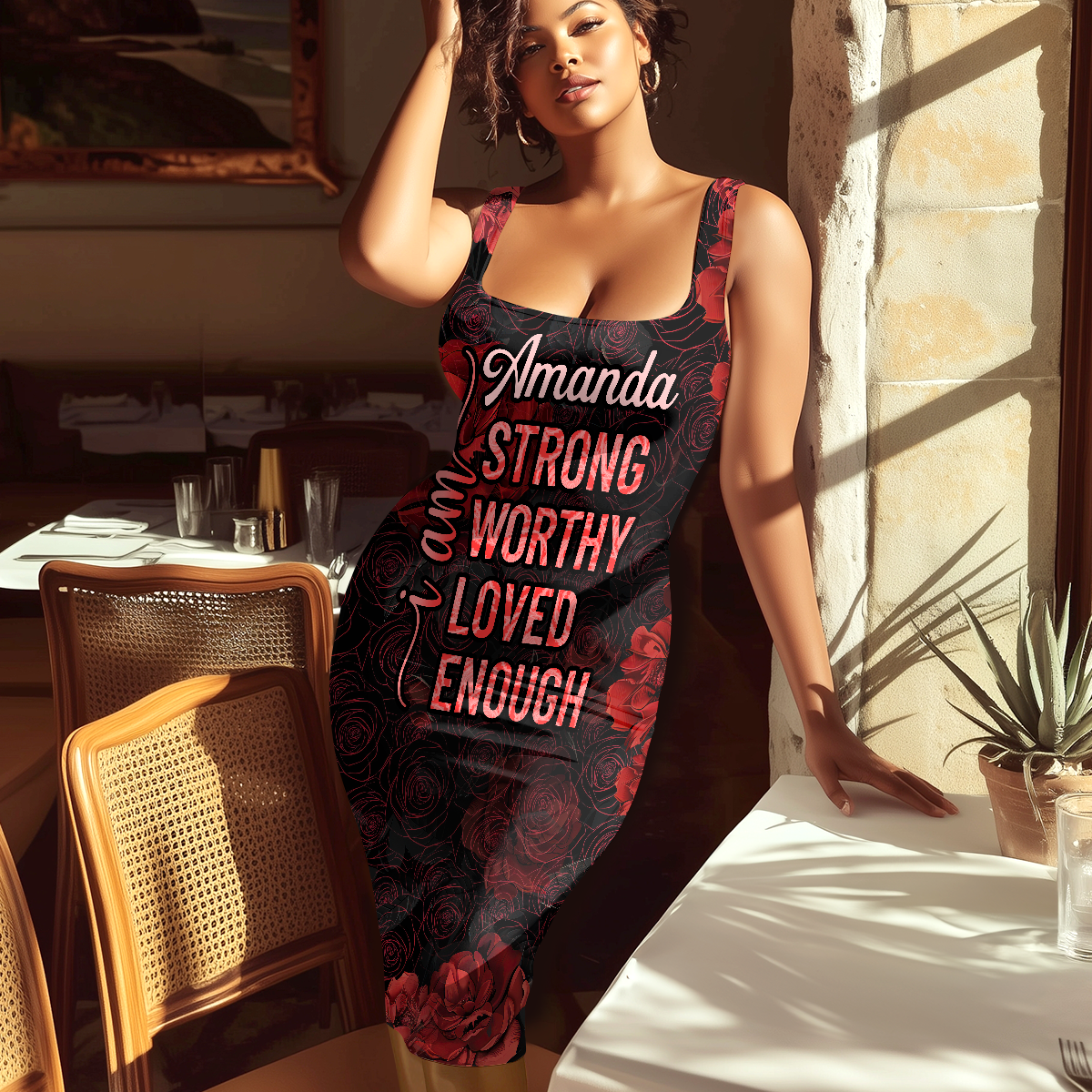 I Am - Personalized Bodycon Tank Dress