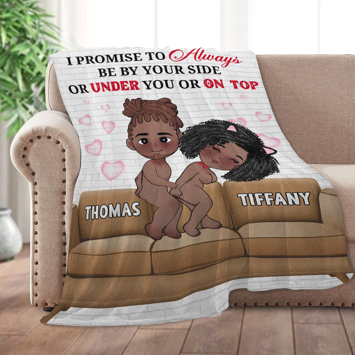 I Promise To Always Be By Your Side - Personalized Fleece Blanket
