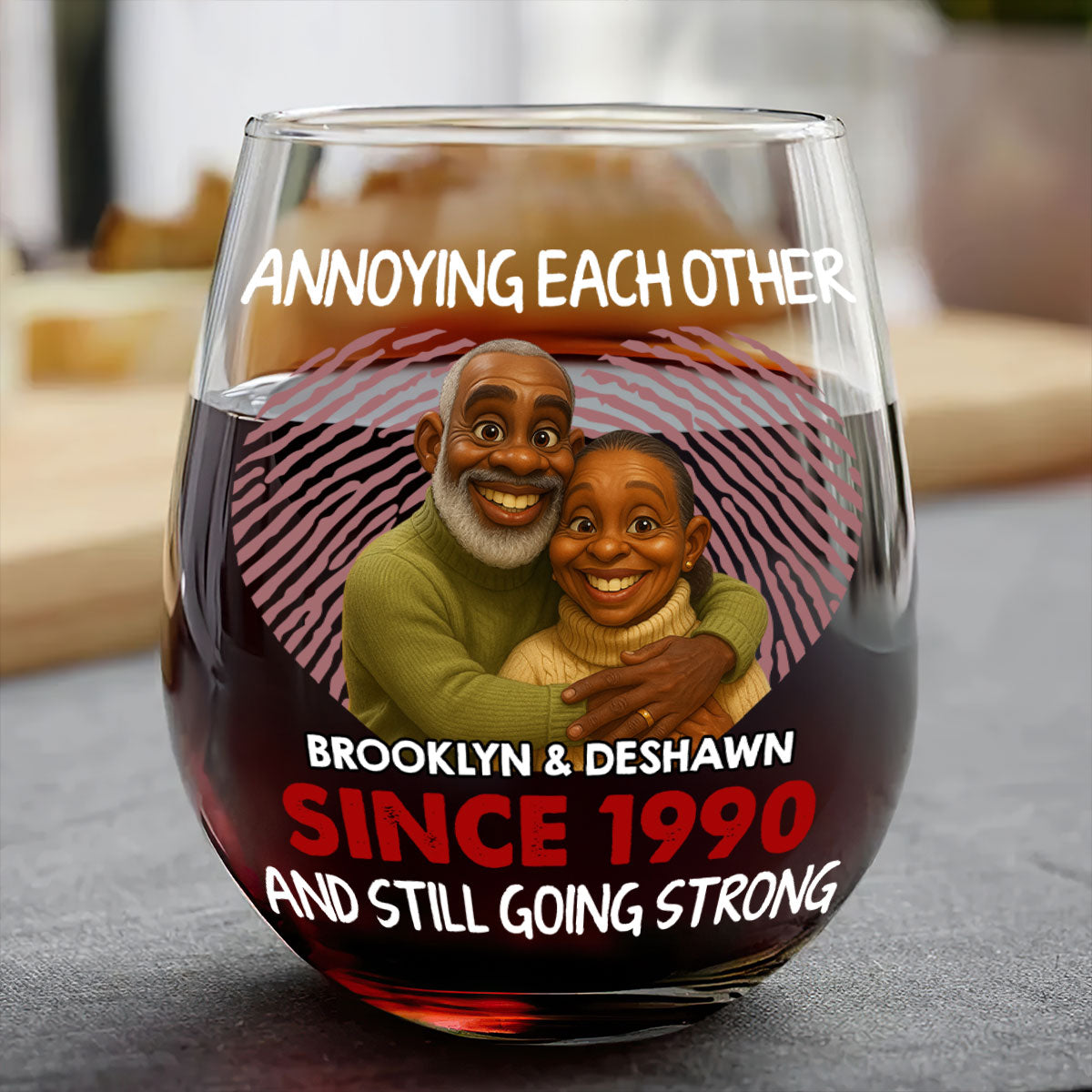 Annoying Each Other And Still Going Strong - Personalized Stemless Wine Glass