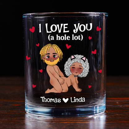 I Love You - Personalized Round Whiskey Glass