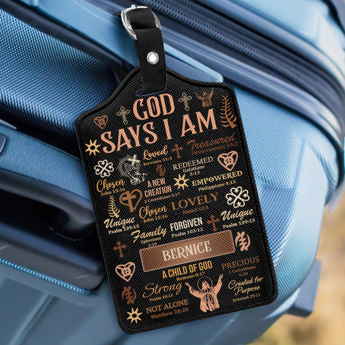 God Says I Am - Personalized Luggage Tag