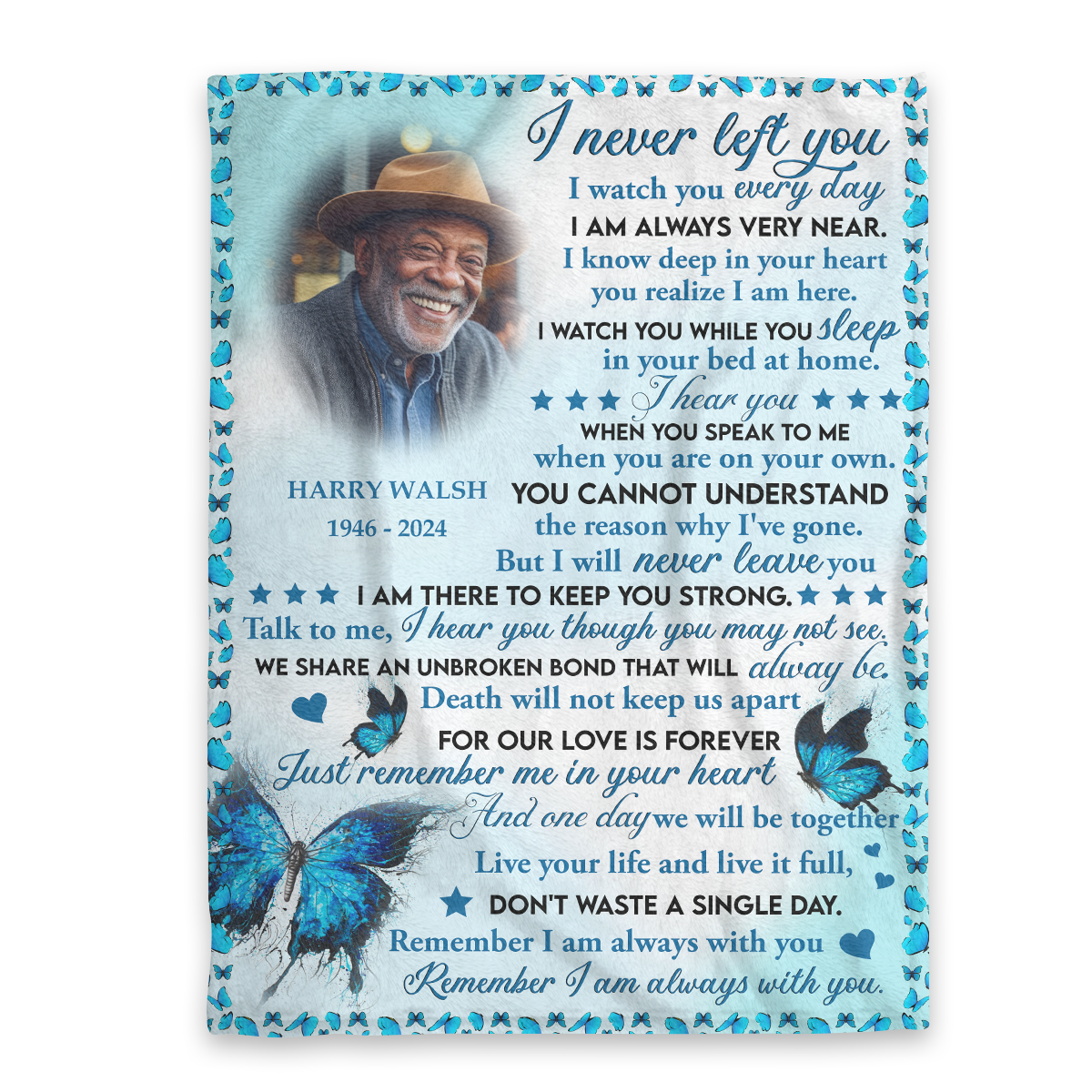 I Will Never Leave You - Personalized Fleece Blanket