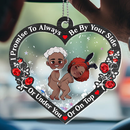 I Promise To Always Be By Your Side - Personalized Car Shaker Ornament