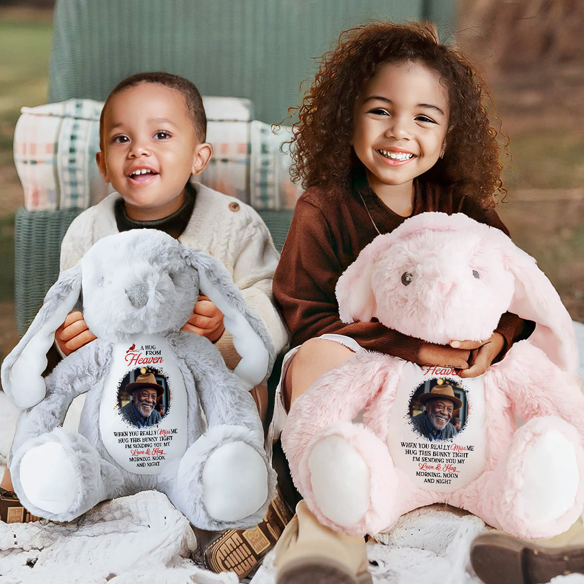 A Hug From Heaven - Personalized Stuffed Bunny