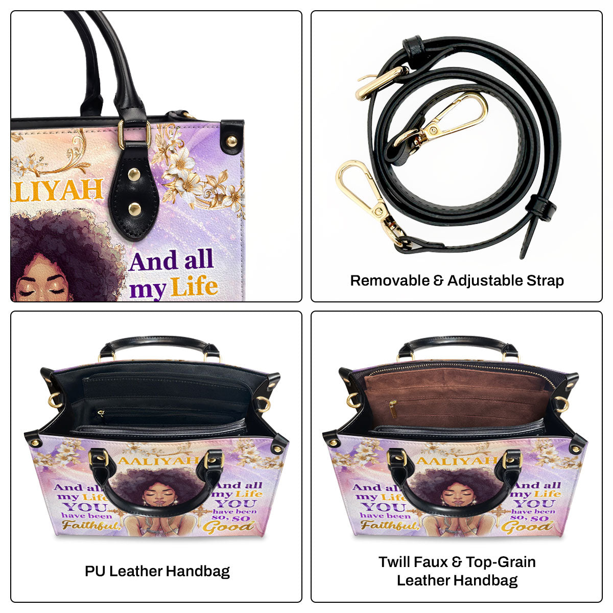 And All My Life You Have Been Faithful - Personalized Leather Handbag SBLHBLHA2294T