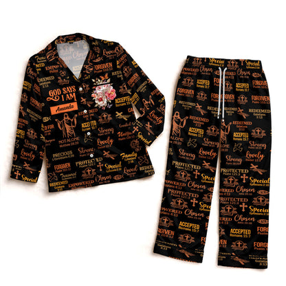 God Says I Am - Personalized Satin PJM Set