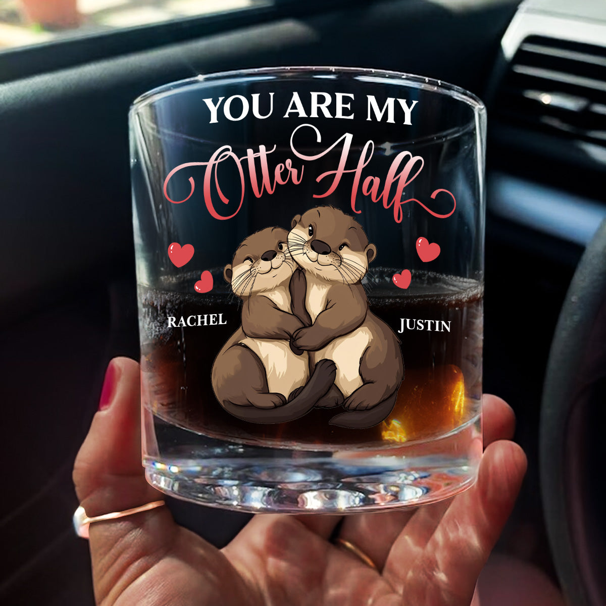 You Are My Otter Half - Personalized Round Whiskey Glass