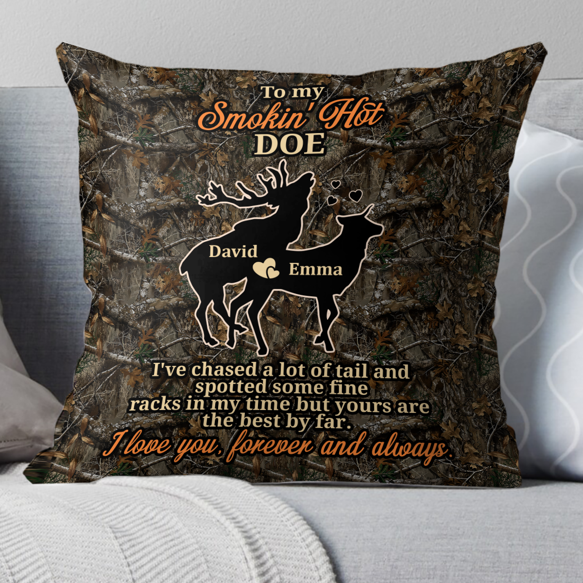 To My Smokin' Hot Doe - Personalized Pillow