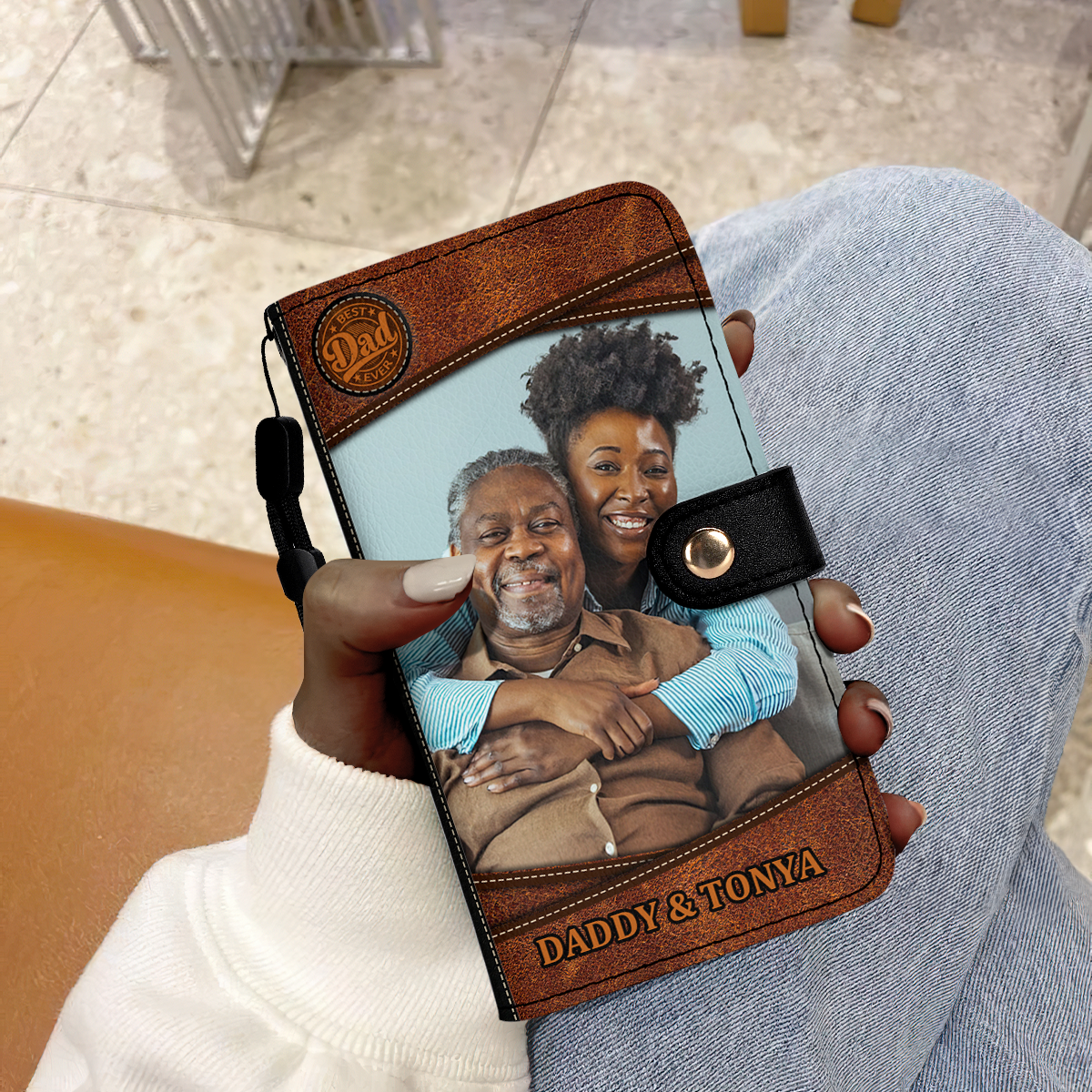 A Girl Never Stops Needing Her Dad - Personalized Wallet Case SBWACLM1911TA