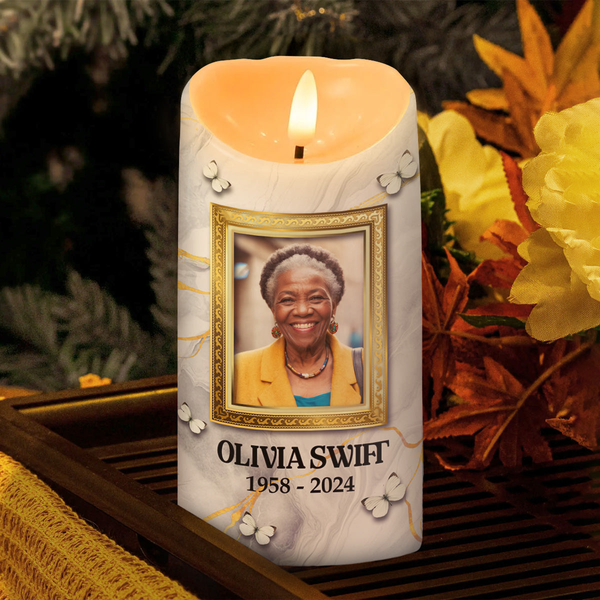 Because Someone We Love Is In Heaven - Personalized Flameless LED Candle