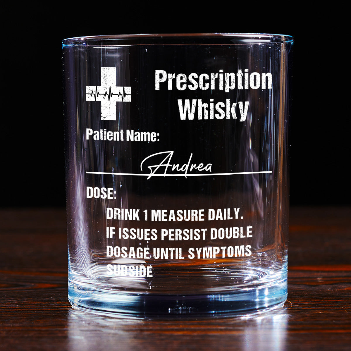 Prescription Whisky - Personalized Round Whiskey Glass