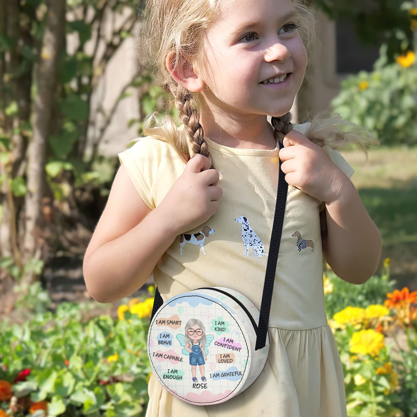 I Am Kind - Personalized Kid Round Purse SBCRBLN1175L