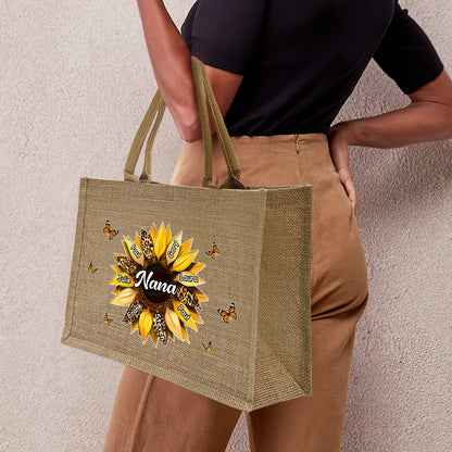 Blessed To Be Called Grandma - Personalized Jute Tote Bag