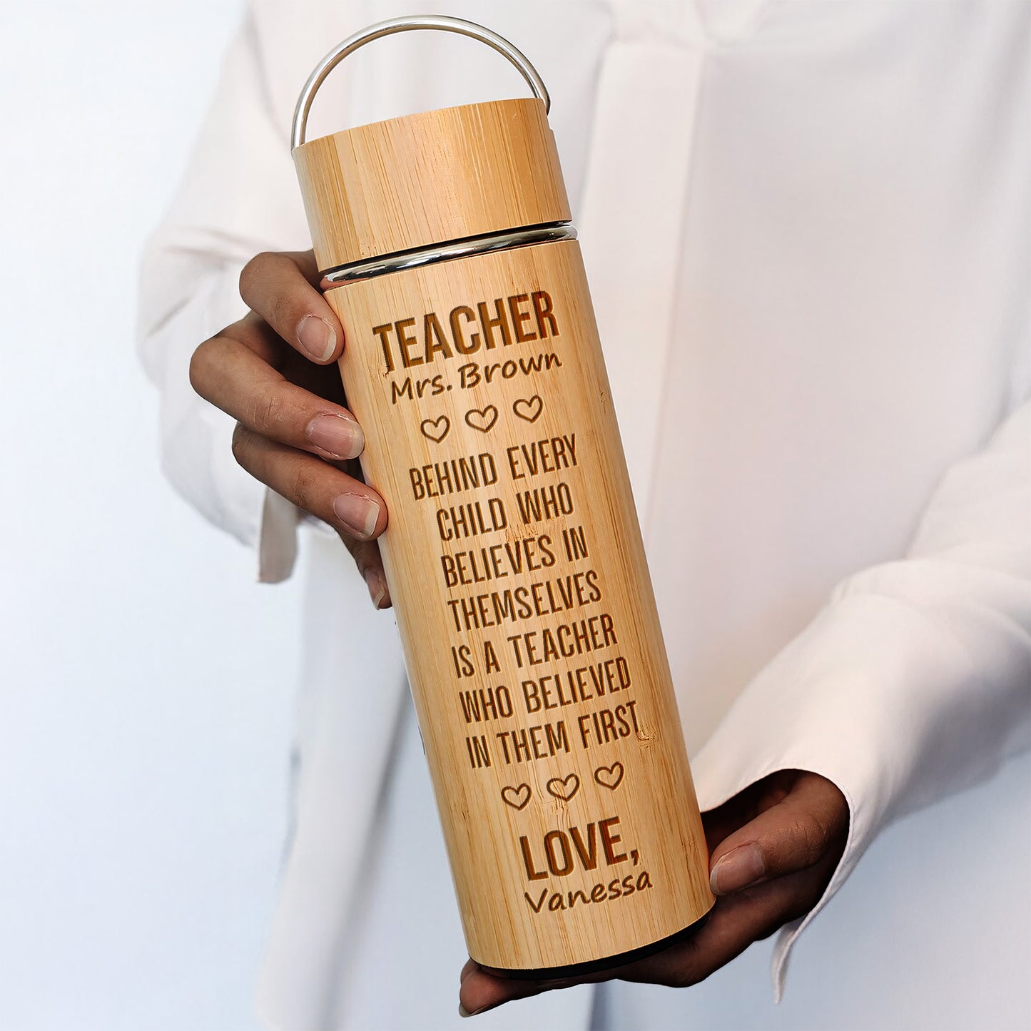 The One Who Believed - Personalized Stainless Bamboo Tumbler