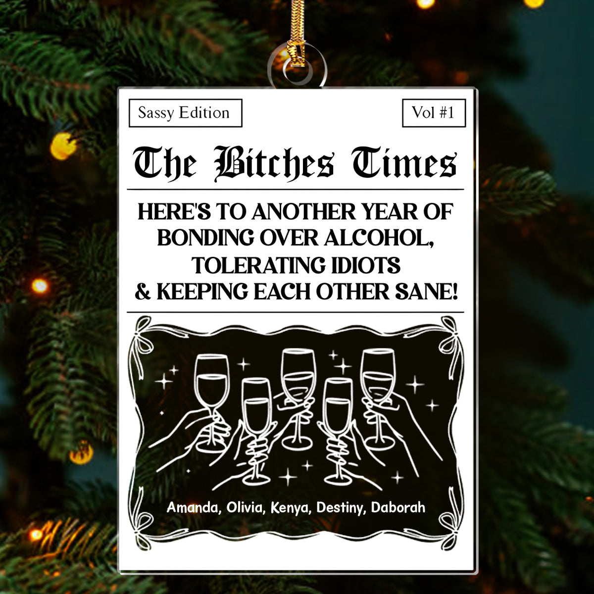 Here's To Another Year Of Us - Personalized 1-Layer Acrylic Ornament