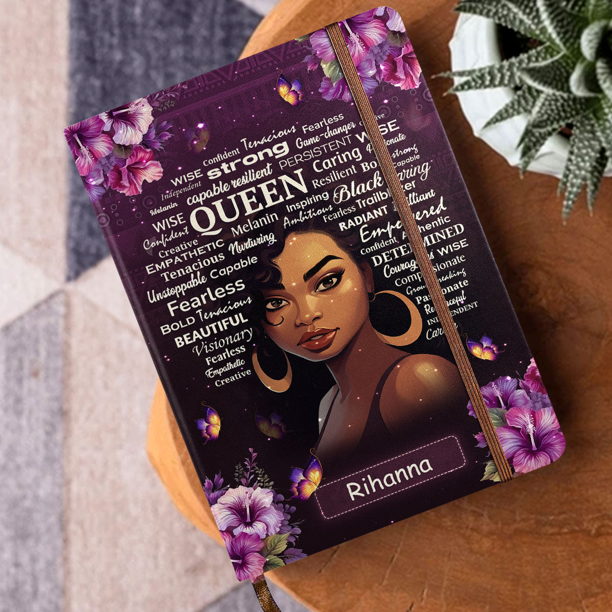 Black Queen - Personalized Leather Cover Notebook